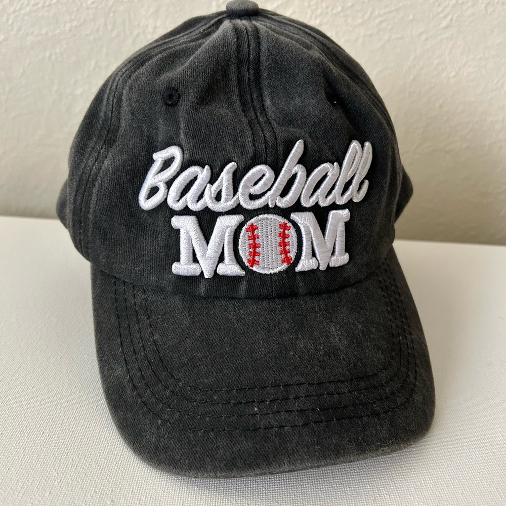 Dark Grey Baseball Mom Cap